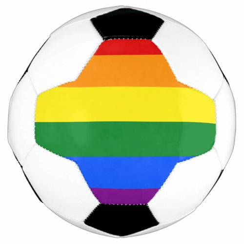The colors of the rainbow soccer ball