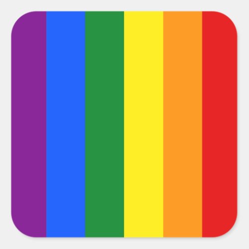 The colors of the rainbow square sticker