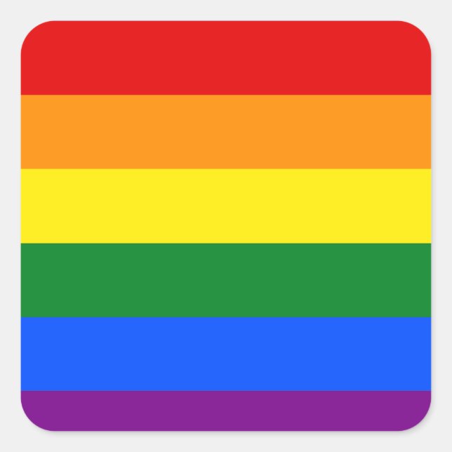 The colors of the rainbow square sticker (Front)