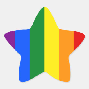 The colors of the rainbow star sticker