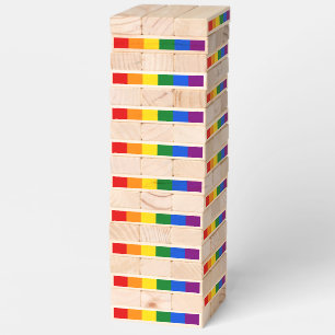 The colors of the rainbow topple tower