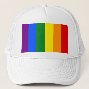 The colors of the rainbow trucker hat