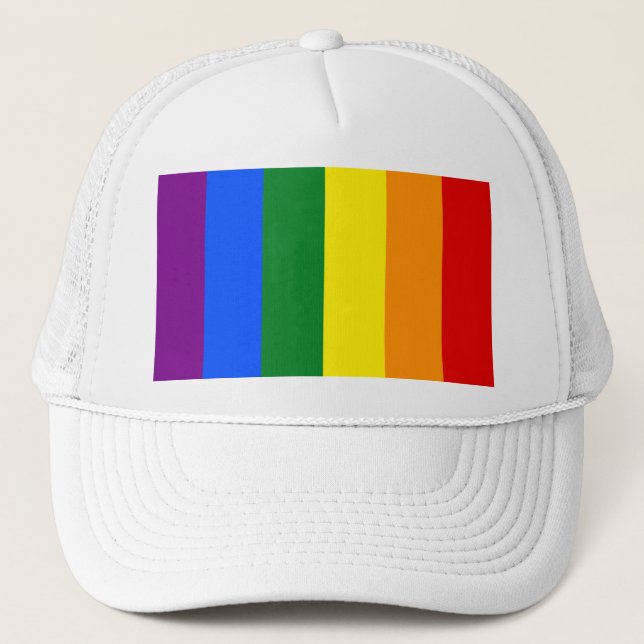 The colors of the rainbow trucker hat (Front)
