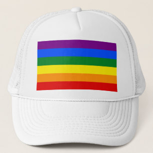 The colors of the rainbow trucker hat