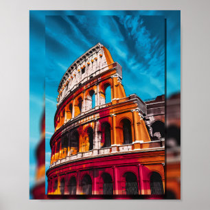The Colosseum: A Vibrant Tribute to Roman Grandeur Poster