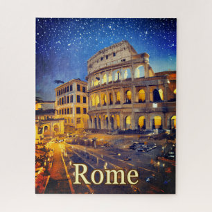 The Colosseum in Rome at Night Jigsaw Puzzle