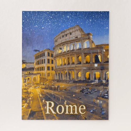 The Colosseum in Rome at Night Jigsaw Puzzle