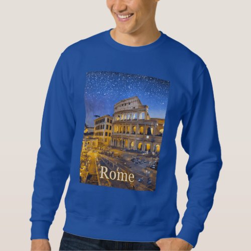 The Colosseum in Rome at Night Sweatshirt