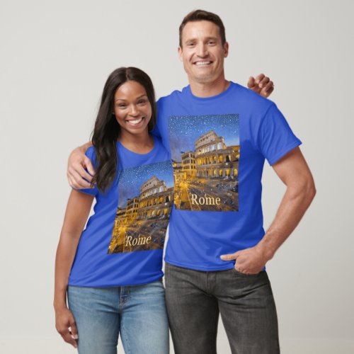 The Colosseum in Rome at Night T_Shirt