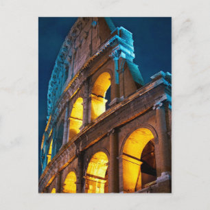 The Colosseum In Rome, Italy, At Night Postcard
