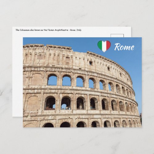 The Colosseum in Rome Italy Postcard