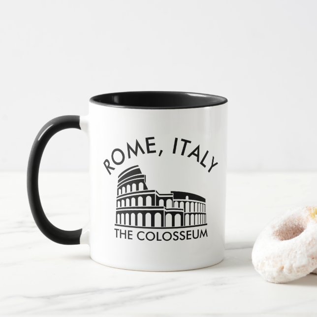 The Colosseum, Rome, Italy Mug (With Donut)