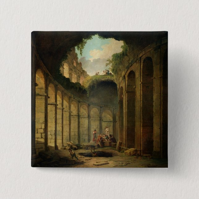 The Colosseum, Rome (oil on canvas) Button (Front)