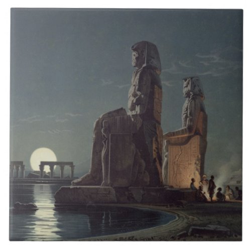 The Colossi of Memnon Thebes one of 24 illustrat Ceramic Tile