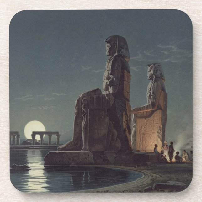 The Colossi of Memnon, Thebes, one of 24 illustrat Drink Coaster (Front)