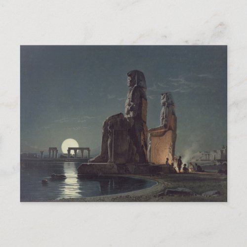 The Colossi of Memnon Thebes one of 24 illustrat Postcard