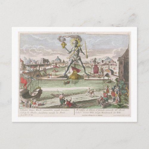 The Colossus of Rhodes second Wonder of the World Postcard