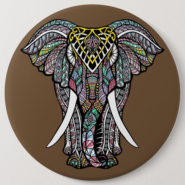 The colourful elephant button (Front)