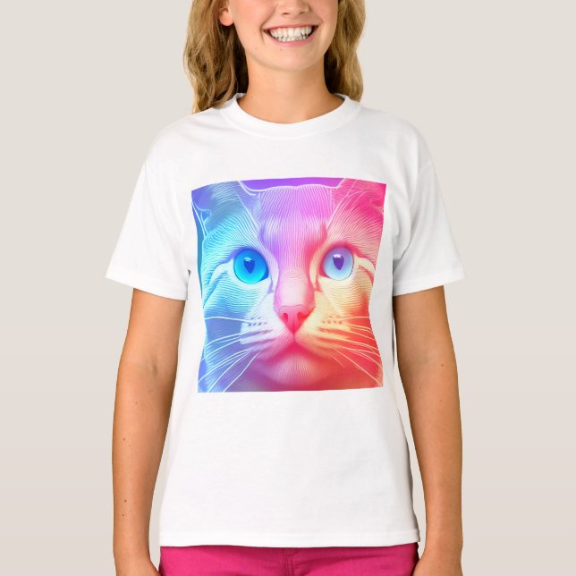 The Colourful Rainbow Kitty T-Shirt (Front)