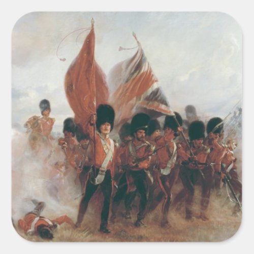 The Colours advance of the Scots Guards Square Sticker