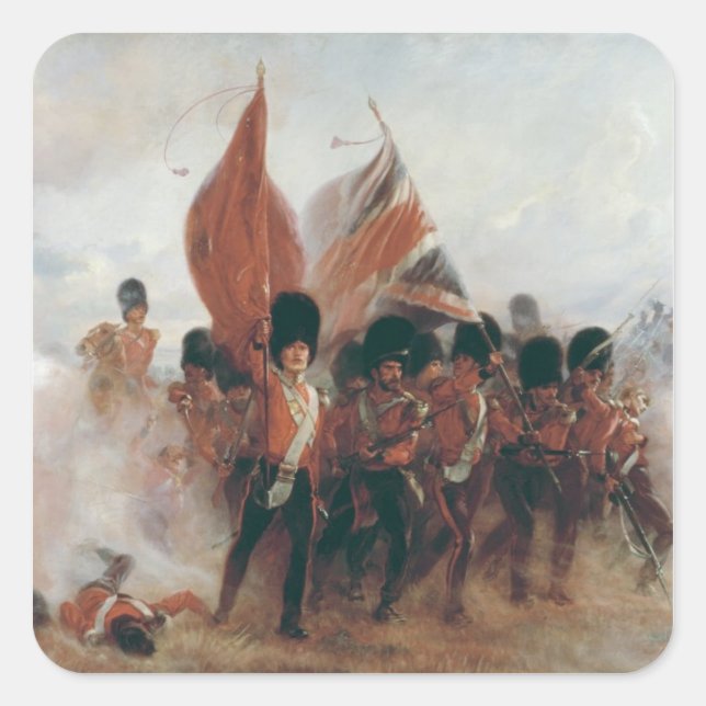 The Colours: advance of the Scots Guards Square Sticker (Front)