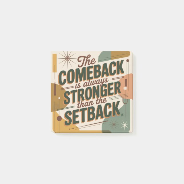 The Comeback Is Always Stronger Than The Setback Post-it Notes (Front)