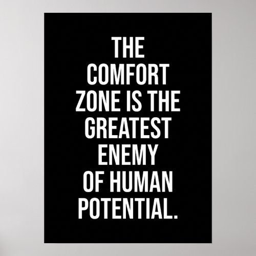 The Comfort Zone Gym Hustle Success Motivation Poster