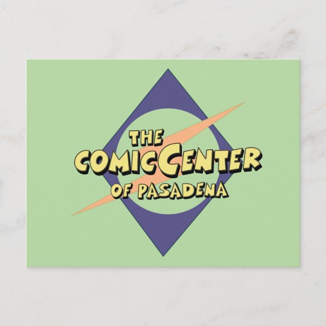 The Comic Center of Pasadena Postcard (Front)
