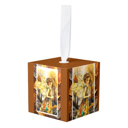 The Coming Of Fall Cube Ornament