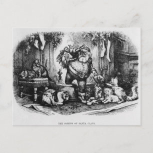 The Coming of Santa Claus, 1872 Holiday Postcard