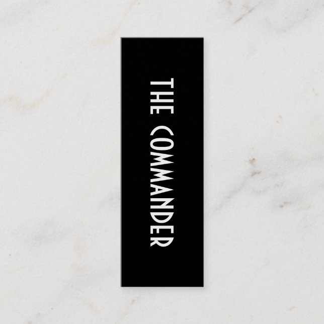 The Commander by Leslie Peppers Book Marker Mini Business Card (Front)