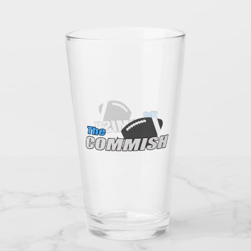 The Commish 16 oz Pint Beer Glass