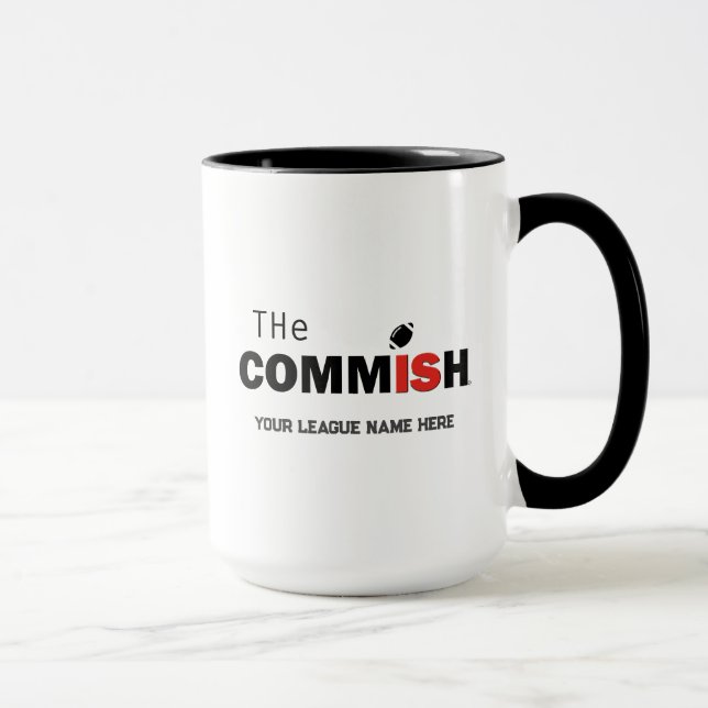 The Commish Coffee Cup Mug Custom Add League Name (Right)