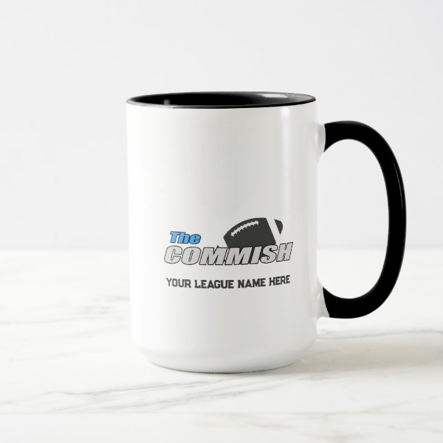 The Commish Coffee Cup Mug Custom Add League Name (Right)