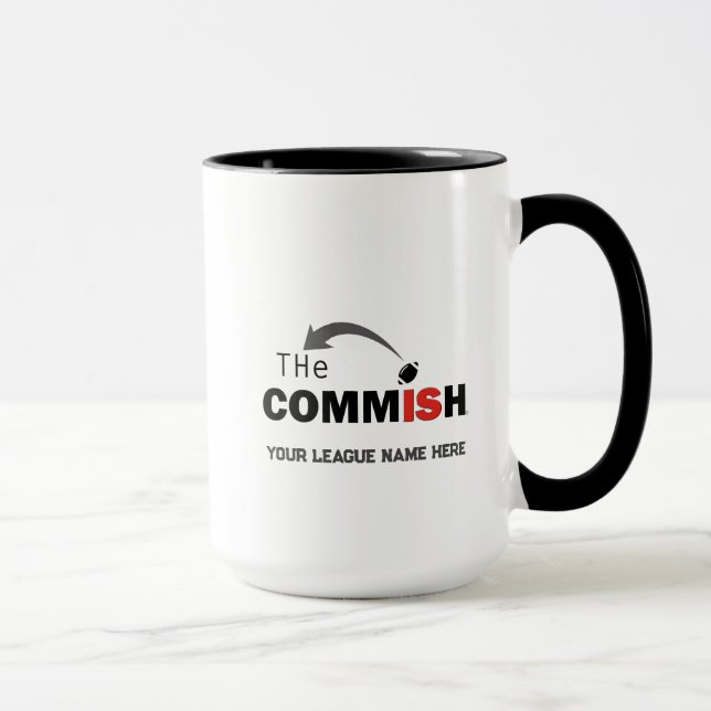 The Commish Coffee Cup Mug Custom Add League Name (Right)