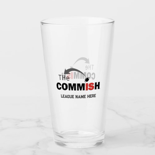 The Commish Custom 16 oz Pint Beer Glass