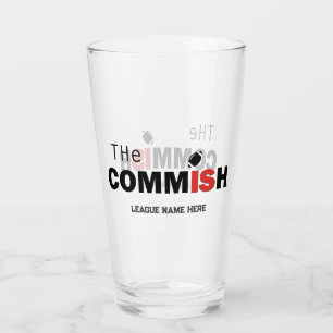 The Commish Custom 16 oz Pint Beer Glass