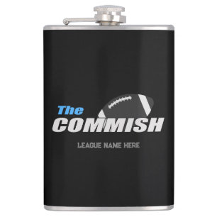 The Commish Custom Flask Add Leagur Name