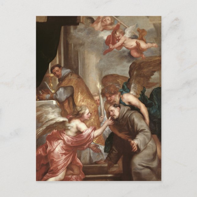 The Communion of St. Bonaventure Postcard (Front)