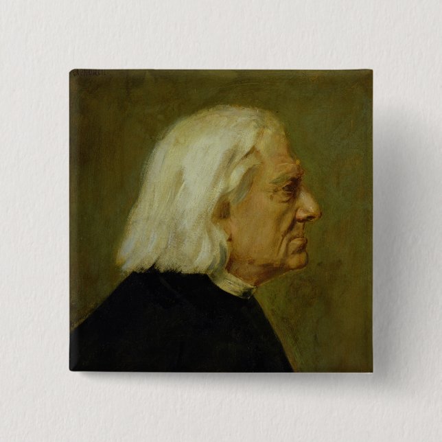 The Composer Franz Liszt , 1884 Pinback Button (Front)