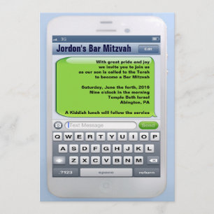THE COMPULSIVE TEXTER Bar Mitzvah Invitation