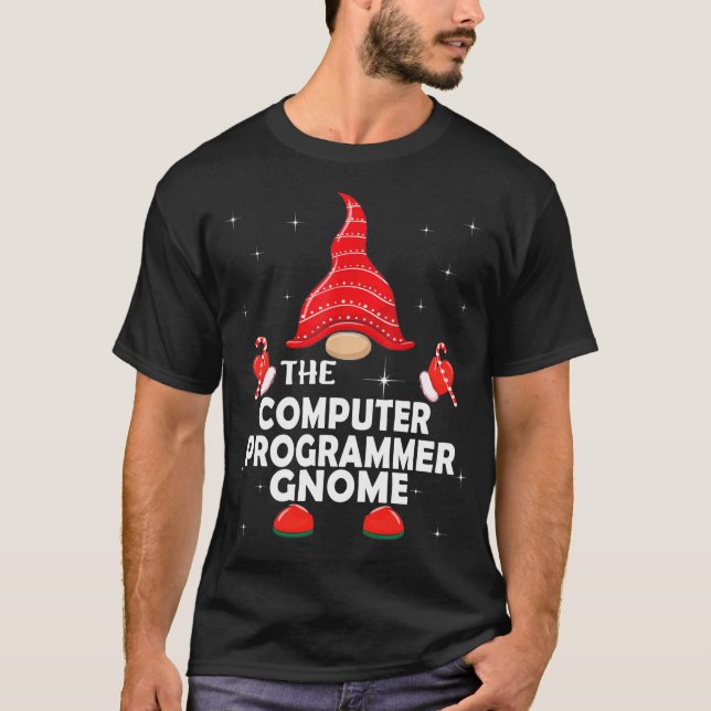 The Computer Programmer Gnome Matching Family Chri T-Shirt (Front)