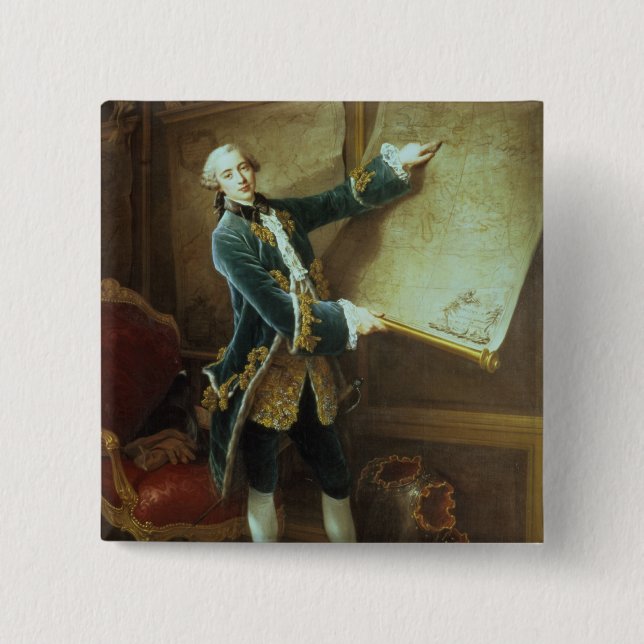 The Comte de Vaudreuil, 1758 Pinback Button (Front)