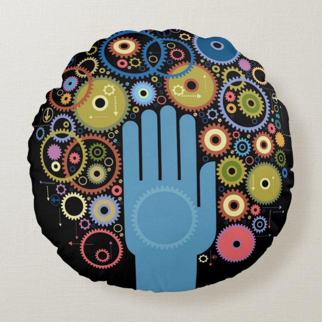 The concept of motion round pillow (Front)