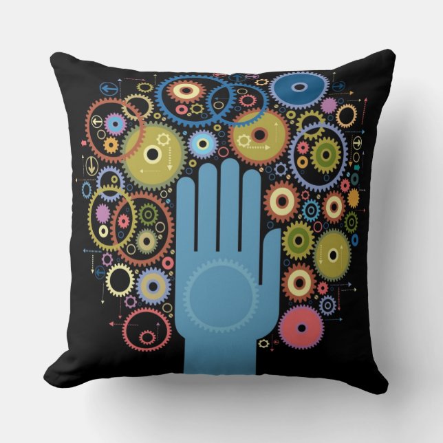 The concept of motion throw pillow (Front)