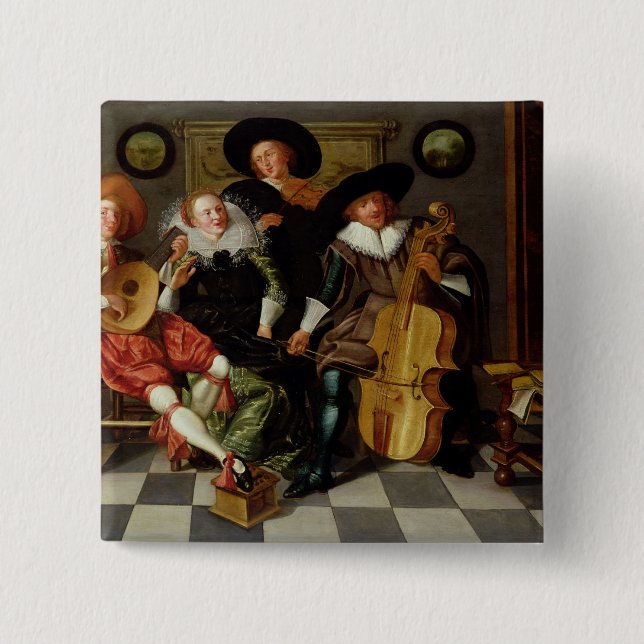 The Concert (oil on panel) Pinback Button (Front)