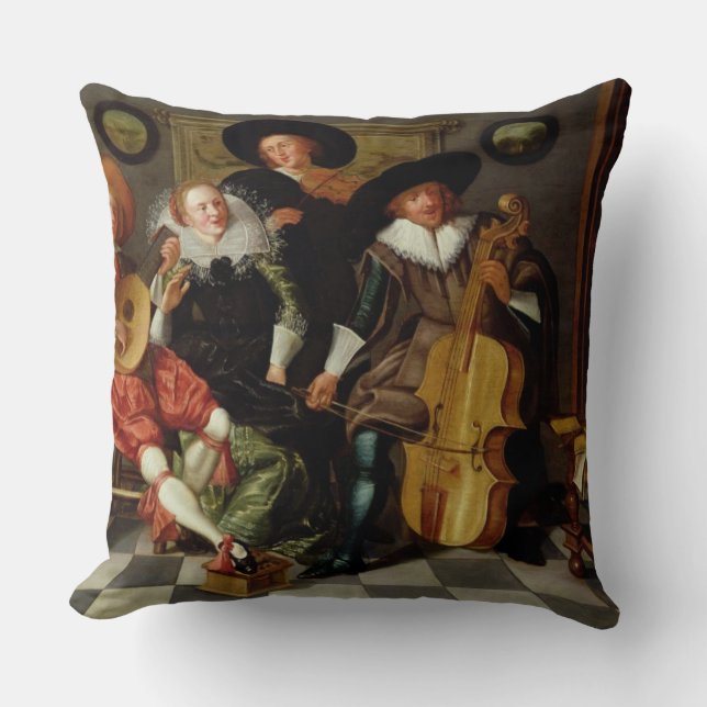The Concert (oil on panel) Throw Pillow (Front)