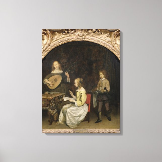 The Concert: Singer and Theorbo Player Canvas Print (Front)