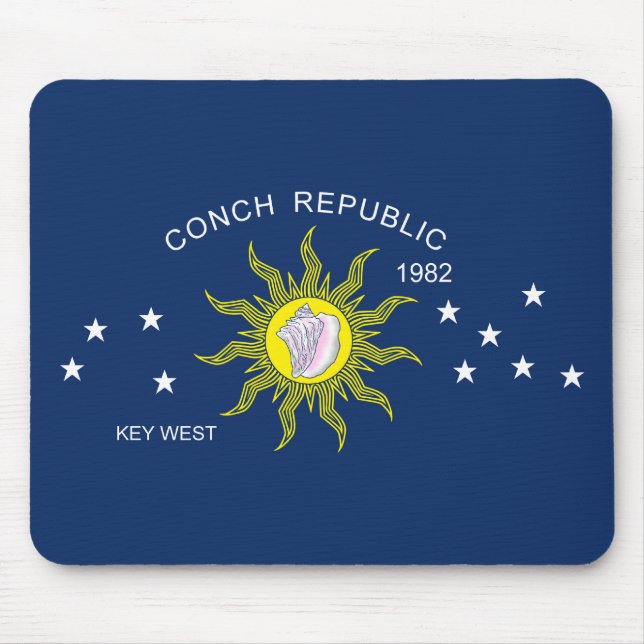 The Conch Republic Flag Mouse Pad (Front)