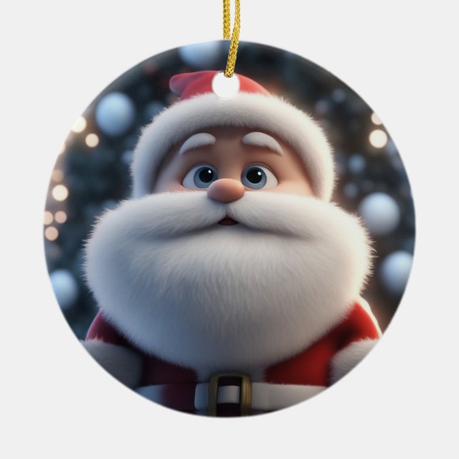 The Confident Santa Ceramic Ornament (Front)